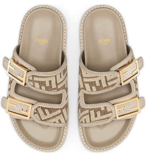 fendi sandals cream|Fendi denim sandals.